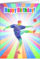 Soccer / Football Player Birthday Colorful Abstract Pattern card
