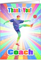 Thank you soccer / football coach, with abstract colorful design card