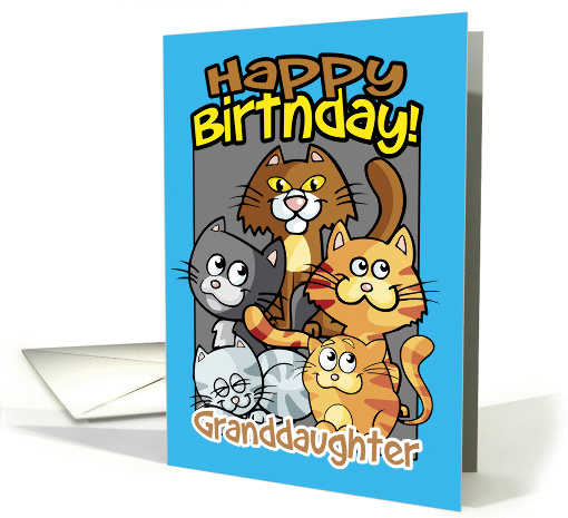Granddaughter Birthday Celebration Cats, Lots of Cat Variations card
