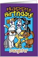 Daughter, Birthday Celebration Dogs, Lots of dogs card