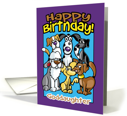 Goddaughter, Birthday Celebration Dogs, Lots of dogs card (1411538)