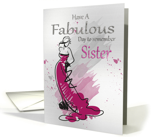 Sister Birthday Greeting With Female In A Stylish Dress card (1416024)