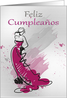 Feliz Cumpleanos, Spanish Greeting, Female In A Stylish Dress card