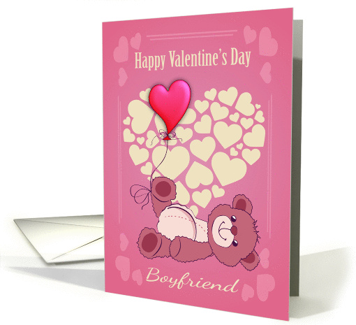 Boyfriend, Valentine's Day With Teddy Bear And Hearts card (1417196)