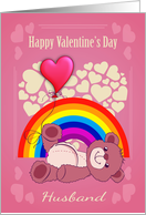 Gay, Husband, Valentine’s Day With Teddy Bear And Hearts card