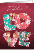 To the one I love Patterned Love And Loving Couple card
