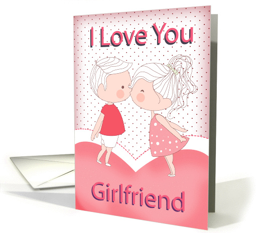 Girlfriend, Cute Kissing Couple Valentine With Heart And... (1420164)
