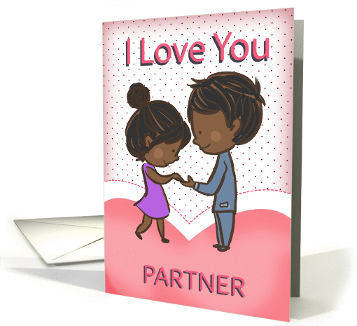 Partner, Cute Loving African American Couple card (1420192)