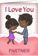 Partner, Cute Loving African American Couple card