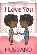 Husband, Gay, Cute Loving African American Couple card