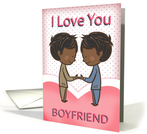 Boyfriend, Gay, Cute Loving African American Couple card (1420204)