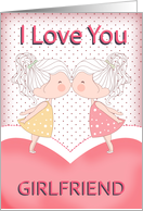 Girlfriend, Lesbian, Cute Kissing Couple Valentine With Heart card