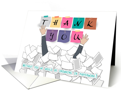 Business Thank You, Drowning In Paper card (1428220)