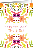 Mum & Dad, Ram Navami With Watercolor Flowers card