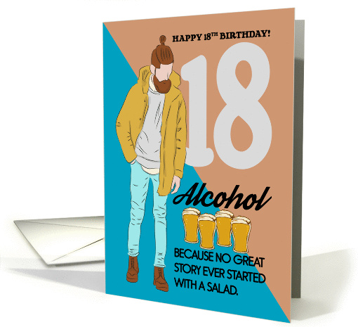 18th Birthday, A trendy hipster Guy card (1433240)