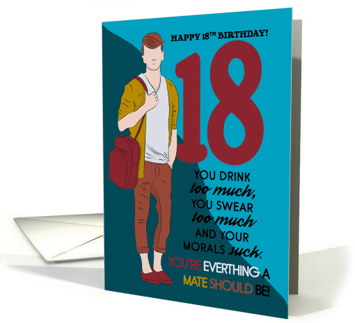 18th Birthday, A trendy guy in droop trousers card (1433242)