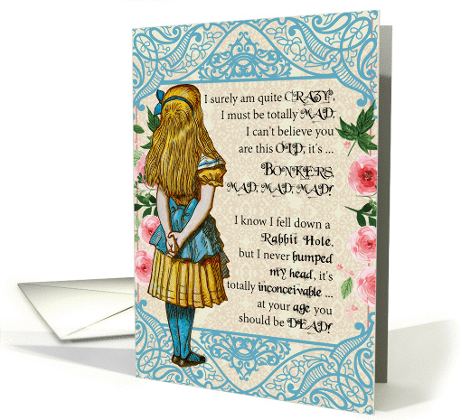 Over The Hill Humorous Alice's Adventures in Wonderland card (1435928)