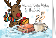 Ex Husband, Christmas Reindeer, with hot chocolate card