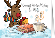 Ex Wife, Christmas Reindeer, with hot chocolate card