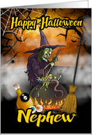 Nephew Happy Halloween , witch Halloween Greeting card