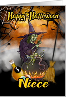 Niece Happy Halloween , witch Halloween Greeting card