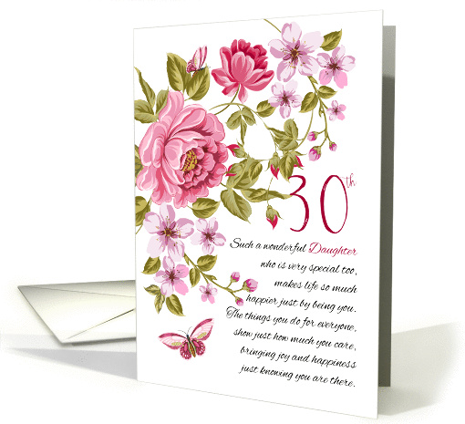 30th Birthday Daughter, Floral Daughter Birthday card (1454060)