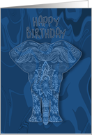 Elephant, Blue Blend Elephant Birthday card