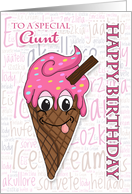 Aunt Ice Cream Cone Birthday Greeting card