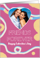 Happy Galentine’s Day chalk effect doodle Your Photo Here card