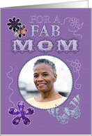 Mom, Patchwork Stitch Effect Your Photo Birthday Greeting card