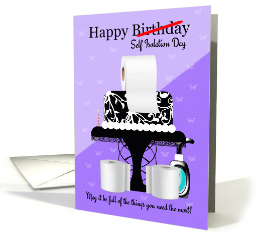 Birthday Card Self Isolation Day Cake and Toilet Roll,... (1608018)