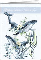 Sister in Law Sperm Whale With Flowers Ocean Plants card
