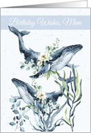 Mum Sperm Whale With Flowers Ocean Plants card