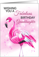 Granddaughter Flamingo Fabulous Birthday Wishes card