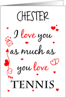 Valentine I Love You As Much As You Love Tennis Custom Name card