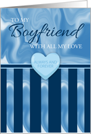 Boyfriend Valentine’s Day Card with Candy Heart and Stripes card