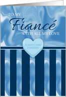 Fiance Valentine’s Day Card with Candy Heart and Stripes card