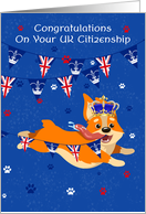 Congratulations on your UK Citizenship With Corgi and Bunting card