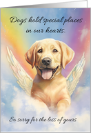Loss of pet Dog deepest Sympathy with Labrador Puppy and Rainbow card