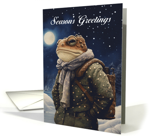Season's Greetings Vintage Style Winter Toad card (1805882)