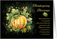 Thanksgiving Pumpkin Leaves and Little Poem card