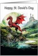 Red Dragon Crossing a Stream in the Valleys Happy David’s Day card