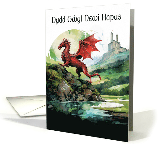 Red Dragon Crossing a Stream Welsh Dydd Gwyl Dewi Saint... (1813668)