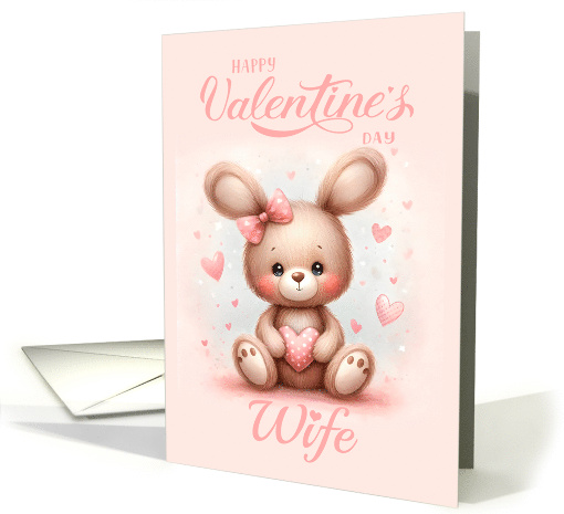 Wife Valentine's Rabbit with Lots of Hearts a Subtle Pink... (1814252)