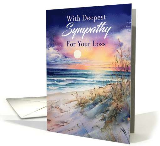 Twilight over the Sea View with Deepest Sympathy for your Loss card