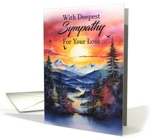 Sunset Over Snowy Mountains View Deepest Sympathy card (1817734)