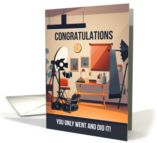New Photography Studio Congratulations with Cartoon Photo Studio card
