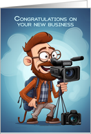 New Photography Studio Congratulations with Cartoon Photographer card