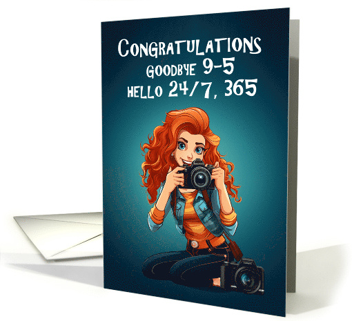 New Photography Studio Congratulations with Cartoon Photographer card