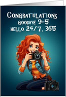 New Photography Studio Congratulations with Cartoon Photographer card